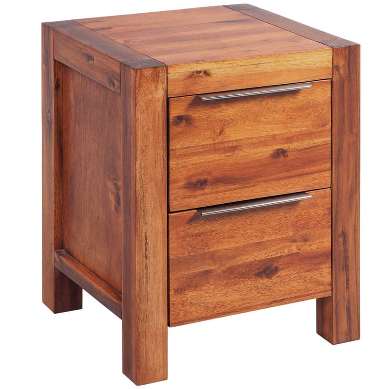 vidaXL Bedside Cabinet Solid Acacia Wood Brown 45x42x58 cm