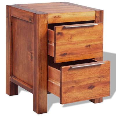 vidaXL Bedside Cabinet Solid Acacia Wood Brown 45x42x58 cm