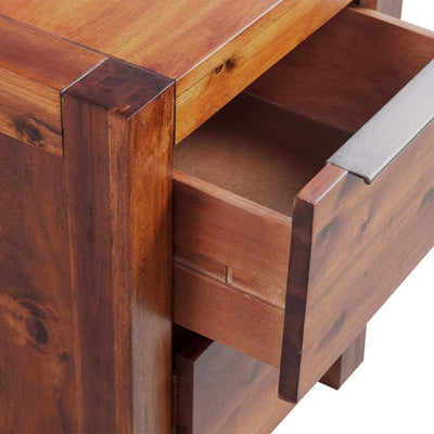vidaXL Bedside Cabinet Solid Acacia Wood Brown 45x42x58 cm