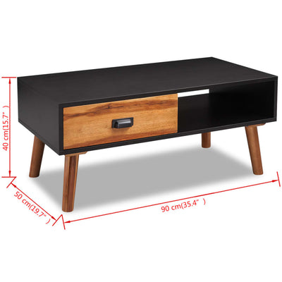 vidaXL Coffee Table 90x50x40 cm Solid Acacia Wood