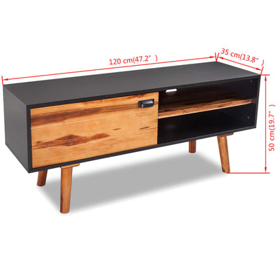 vidaXL TV Cabinet 120x35x50 cm Solid Acacia Wood