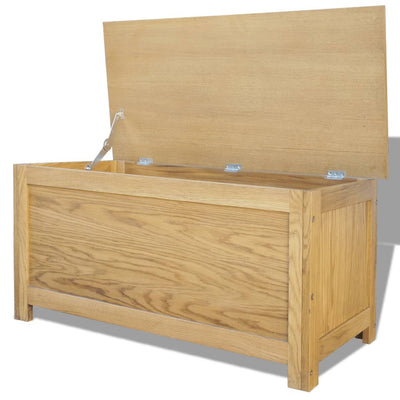 vidaXL Storage Box 90x45x45 cm Solid Oak Wood