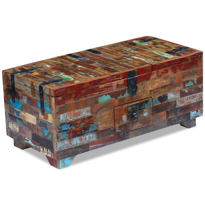 vidaXL Coffee Table Box Chest Solid Reclaimed Wood 80x40x35 cm