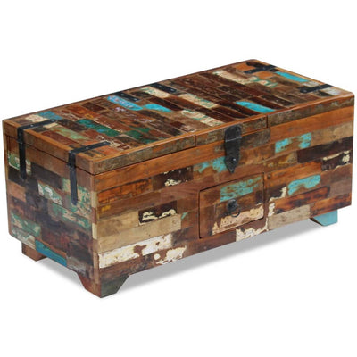 vidaXL Coffee Table Box Chest Solid Reclaimed Wood 80x40x35 cm