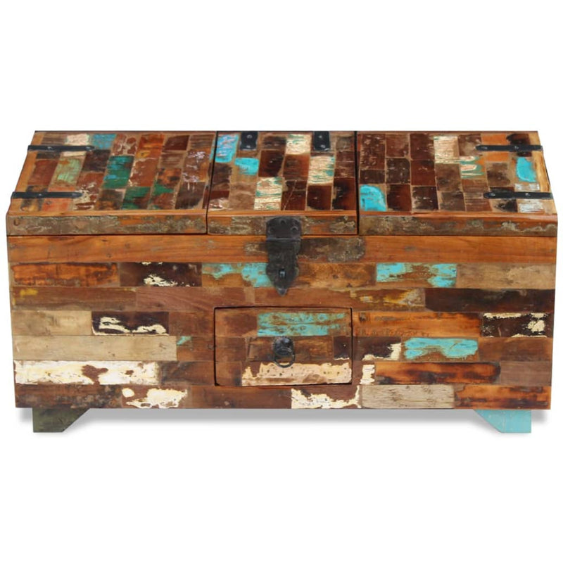 vidaXL Coffee Table Box Chest Solid Reclaimed Wood 80x40x35 cm