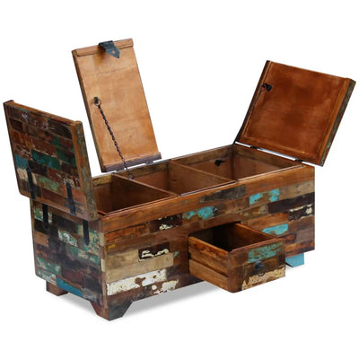 vidaXL Coffee Table Box Chest Solid Reclaimed Wood 80x40x35 cm
