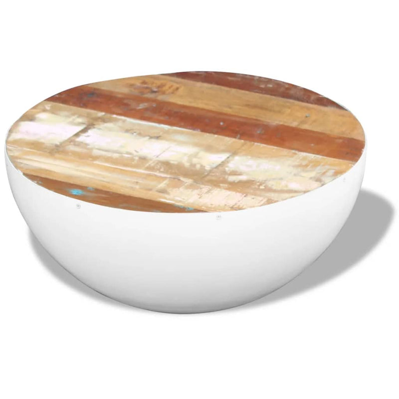 vidaXL Bowl Shaped Coffee Table Solid Reclaimed Wood 60x60x30 cm