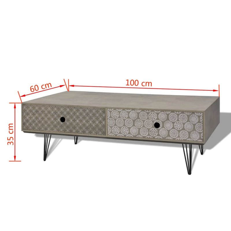 vidaXL Coffee Table 100x60x35 cm Beige