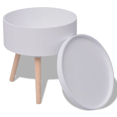 vidaXL Side Table with Serving Tray Round 39.5x44.5 cm Grey