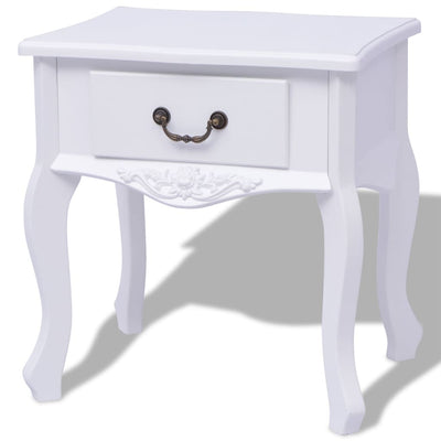 vidaXL Bedside Cabinets 2 pcs MDF White
