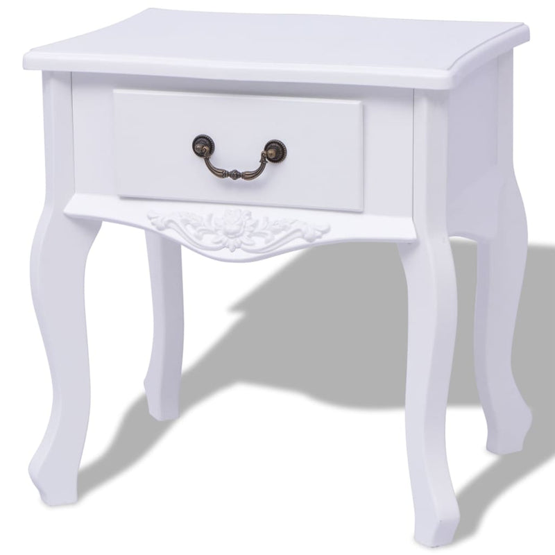 vidaXL Bedside Cabinets 2 pcs MDF White