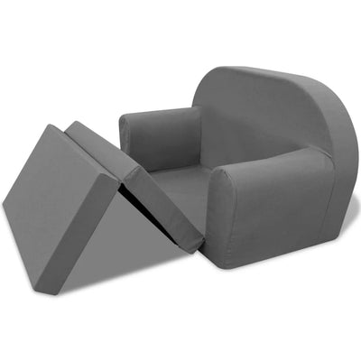 vidaXL Kids' Flip-Out Lounge Chair Light Grey