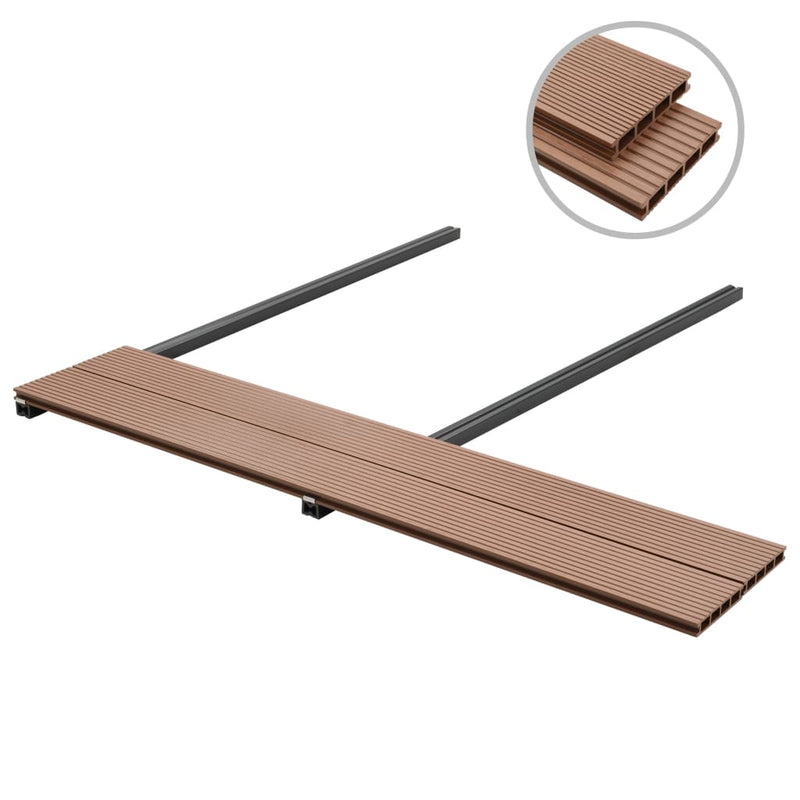 vidaXL WPC Decking Boards with Accessories 16 m² 2.2 m Brown