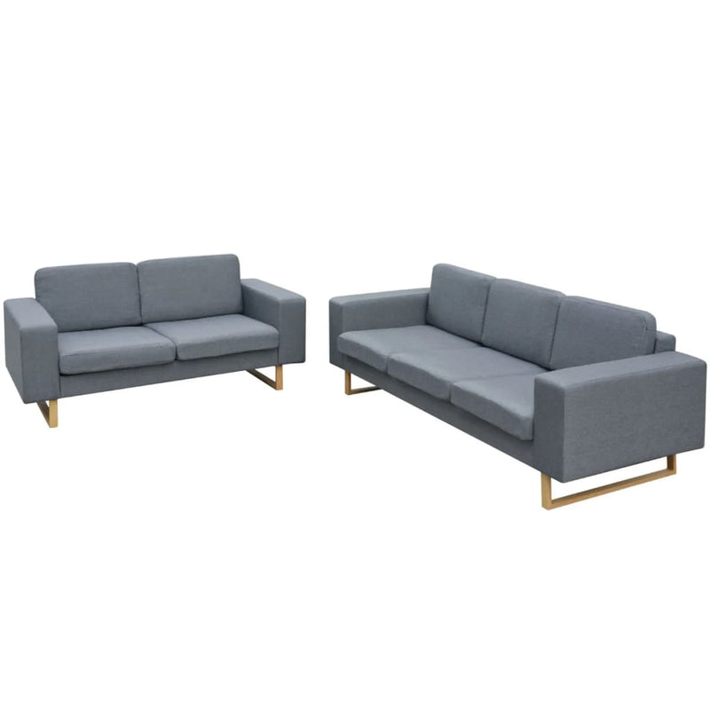 vidaXL 2-Seater and 3-Seater Sofa Set Dark Grey