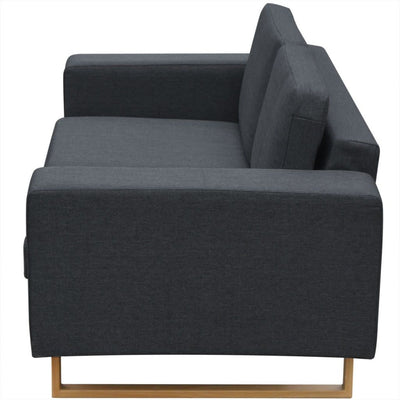 vidaXL 2-Seater and 3-Seater Sofa Set Dark Grey