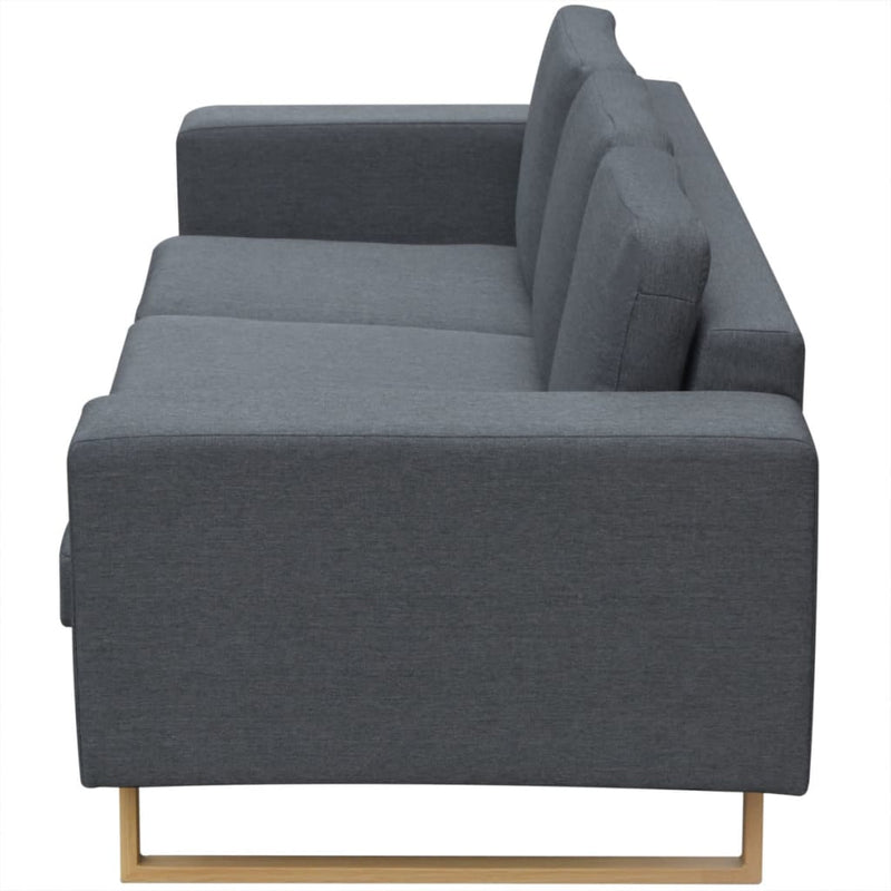 vidaXL 2-Seater and 3-Seater Sofa Set Dark Grey
