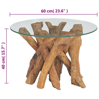 vidaXL Coffee Table Solid Teak 60 cm