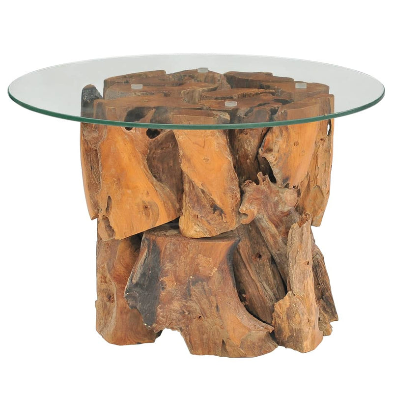 vidaXL Coffee Table Solid Teak Driftwood 60 cm