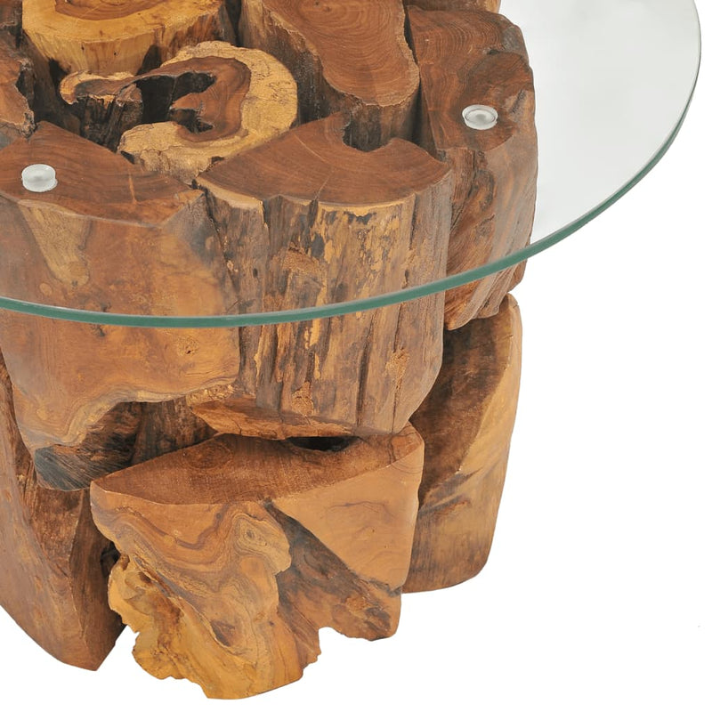 vidaXL Coffee Table Solid Teak Driftwood 60 cm
