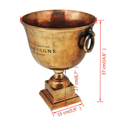 vidaXL Trophy Cup Champagne Cooler Copper Brown