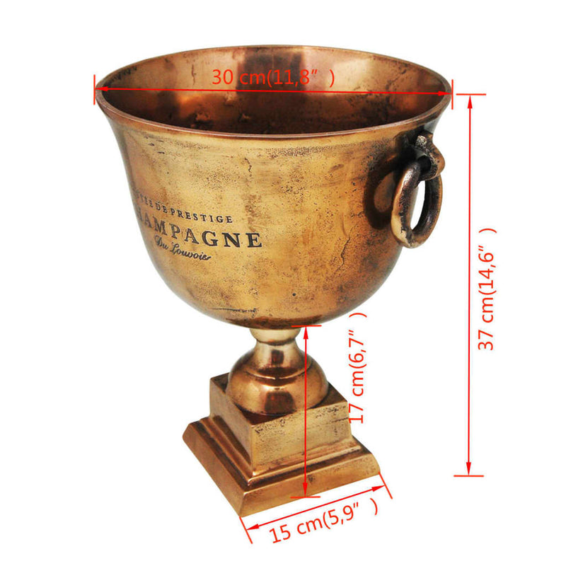 vidaXL Trophy Cup Champagne Cooler Copper Brown
