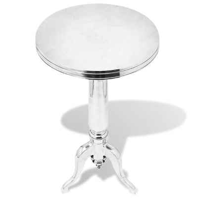 vidaXL Side Table Round Aluminium Silver