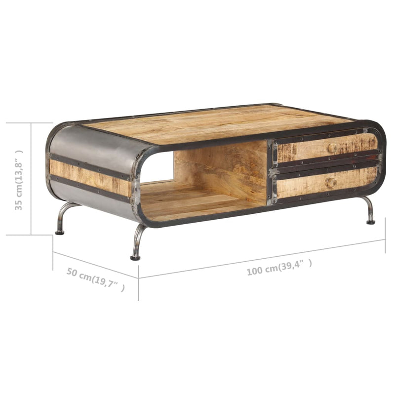 vidaXL Coffee Table 100x50x35 cm Solid Mango Wood