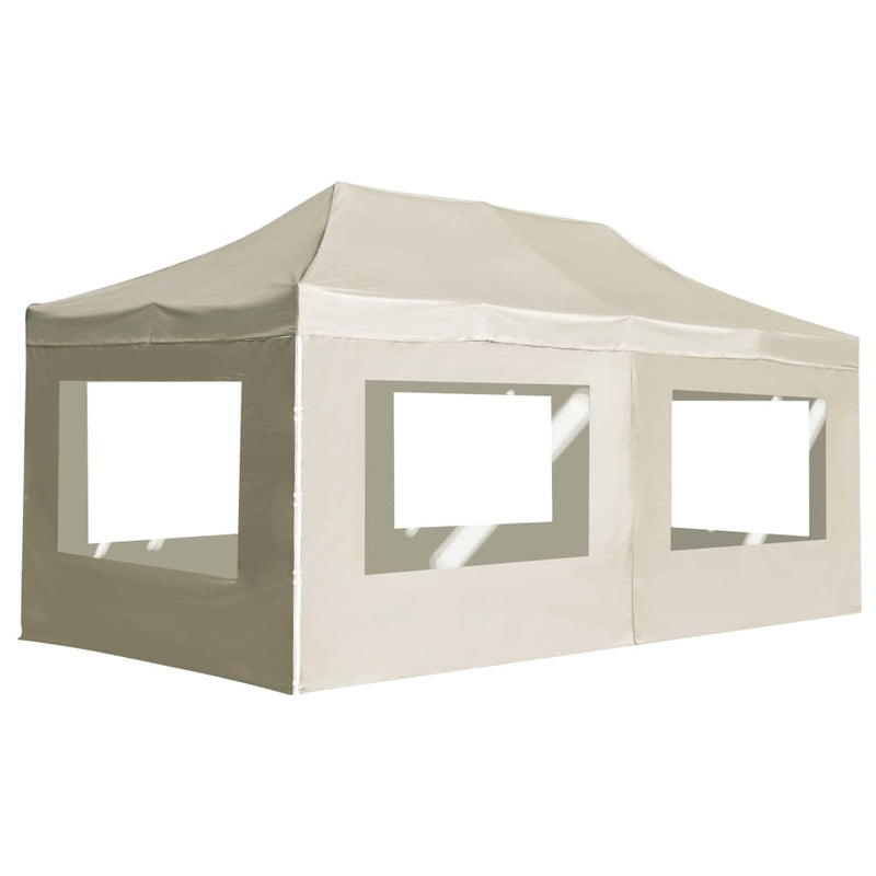 vidaXL Professional Folding Party Tent with Walls Aluminium 6x3 m Cream