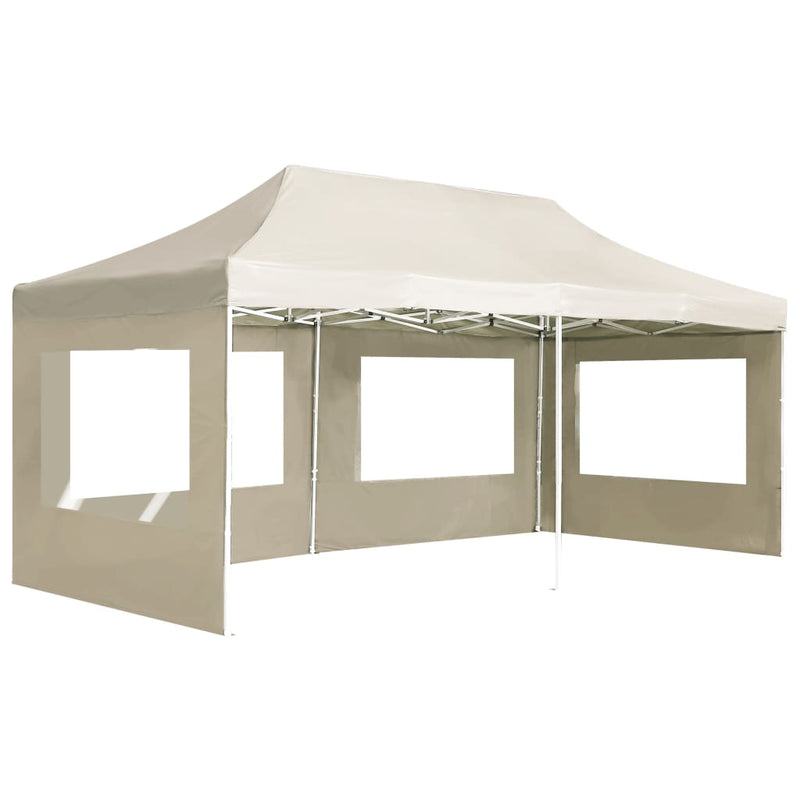 vidaXL Professional Folding Party Tent with Walls Aluminium 6x3 m Cream