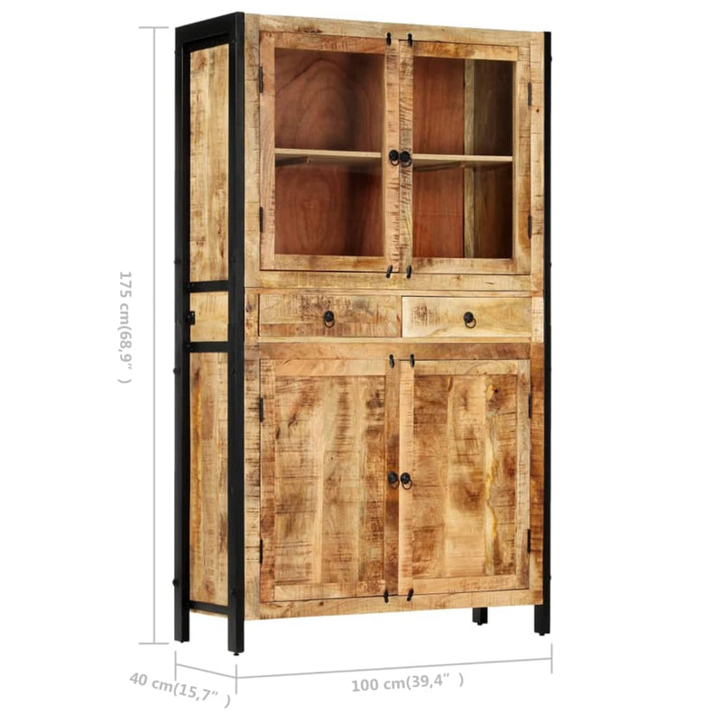 vidaXL Highboard 100x40x175 cm Solid Mango Wood