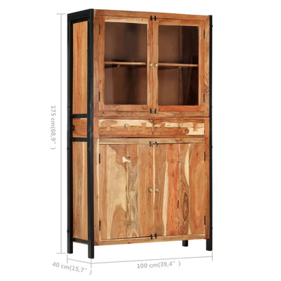 vidaXL Highboard 100x40x175 cm Solid Acacia Wood