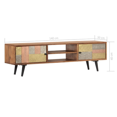 vidaXL TV Cabinet 140x30x40 cm Solid Acacia Wood