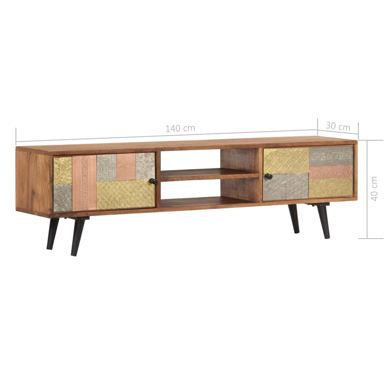 vidaXL TV Cabinet 140x30x40 cm Solid Acacia Wood