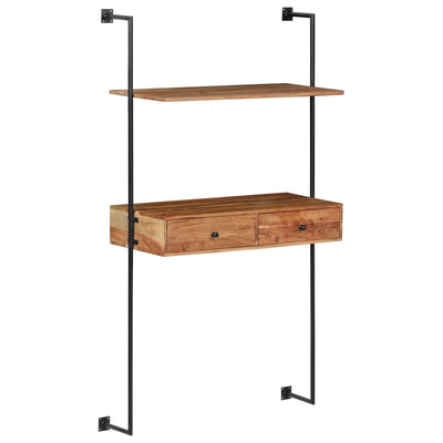 vidaXL Wall Desk 90x40x170 cm Solid Acacia Wood