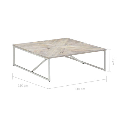 vidaXL Coffee Table 110x110x36 cm Solid Mango Wood