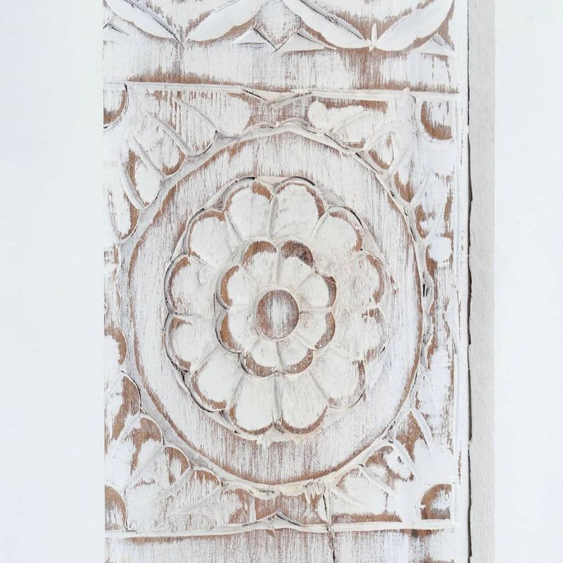 vidaXL Carved Sideboard White 60x30x89 cm Solid Mango Wood