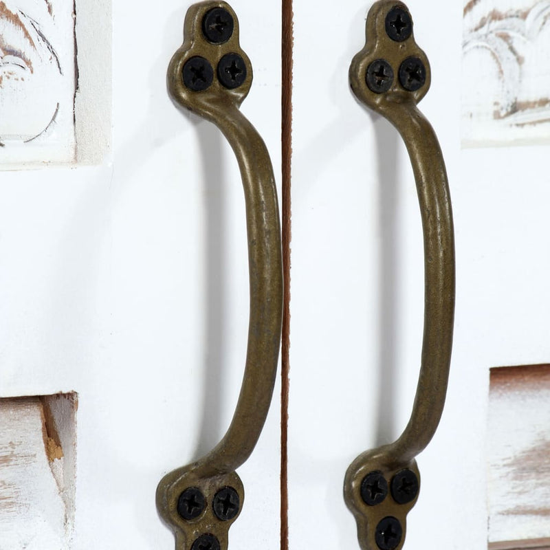 vidaXL Carved Sideboard White 60x30x89 cm Solid Mango Wood