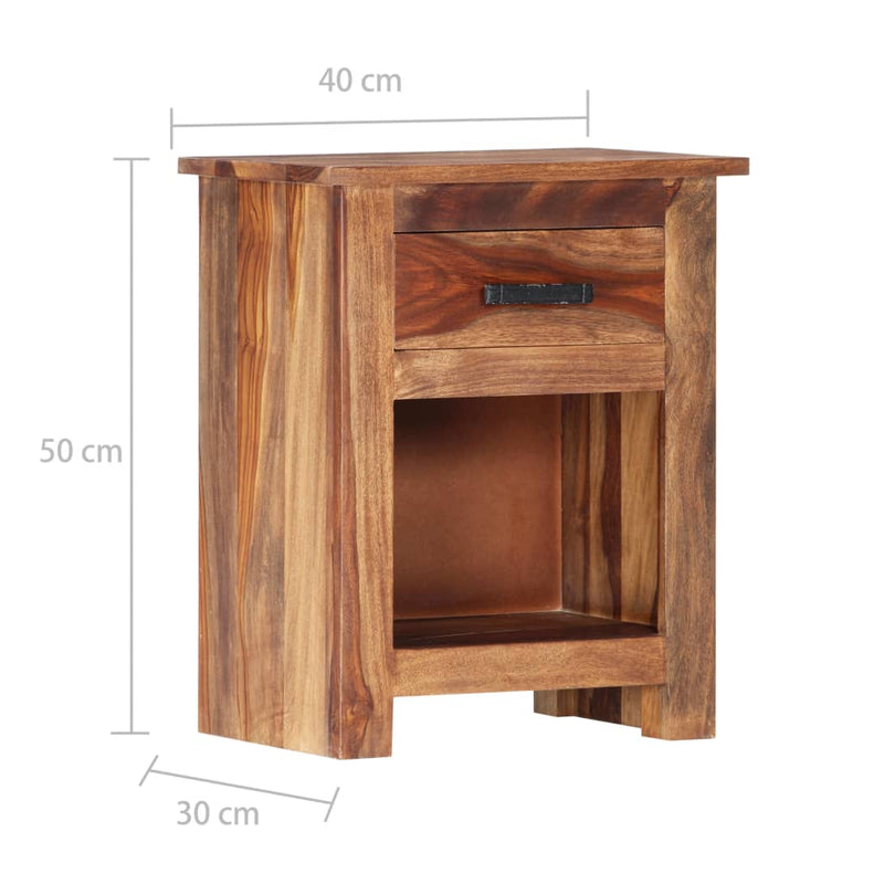 vidaXL Nightstand 40x30x50 cm Solid Sheesham Wood