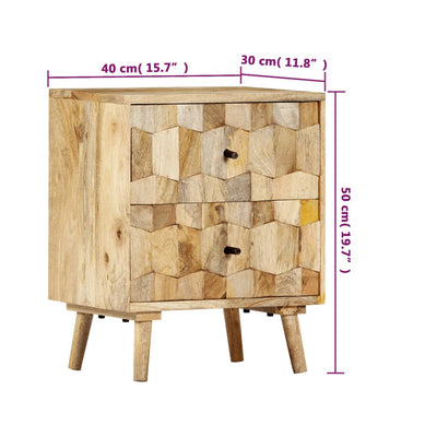vidaXL Bedside Cabinet 40x30x50 cm Solid Mango Wood