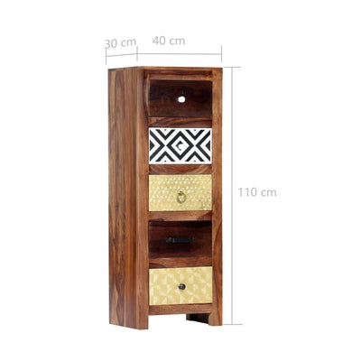 vidaXL Side Cabinet 40x30x110 cm Solid Sheesham Wood