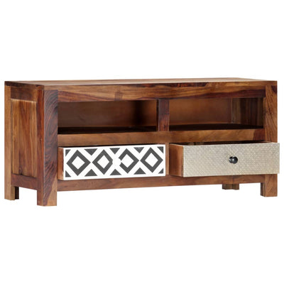vidaXL TV Cabinet 90x30x40 cm Solid Sheesham Wood