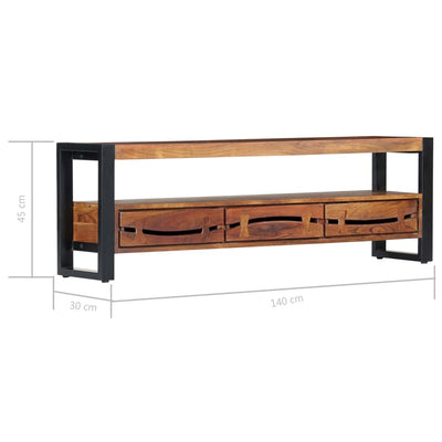 vidaXL TV Cabinet 140x30x45 cm Solid Acacia Wood