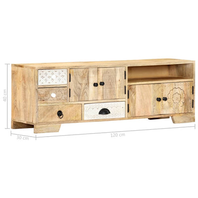 vidaXL TV Cabinet 120x30x40 cm Solid Mango Wood