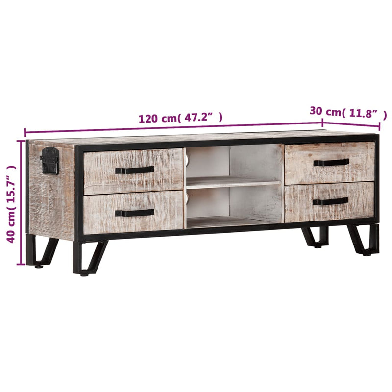 vidaXL TV Cabinet 120x30x40 cm Solid Acacia Wood