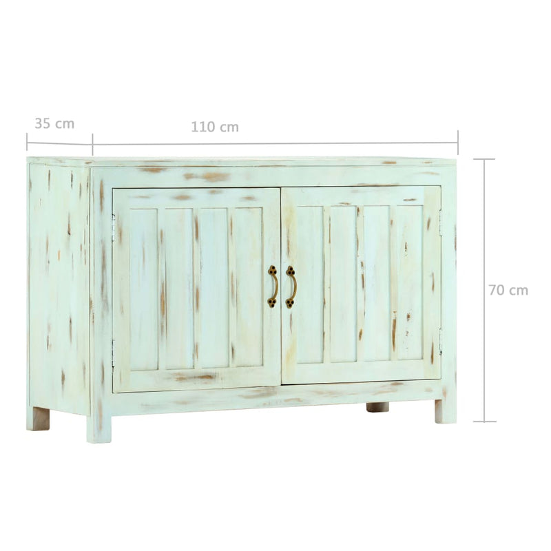 vidaXL Sideboard Light Blue 110x35x70 cm Solid Mango Wood