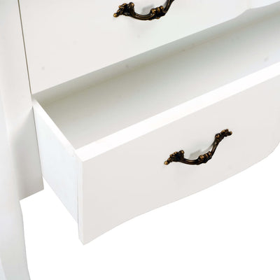 vidaXL Sideboard White and Brown 110x30x85 cm Solid Wood