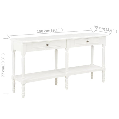 vidaXL Sideboard White 150x35x77 cm Solid Wood