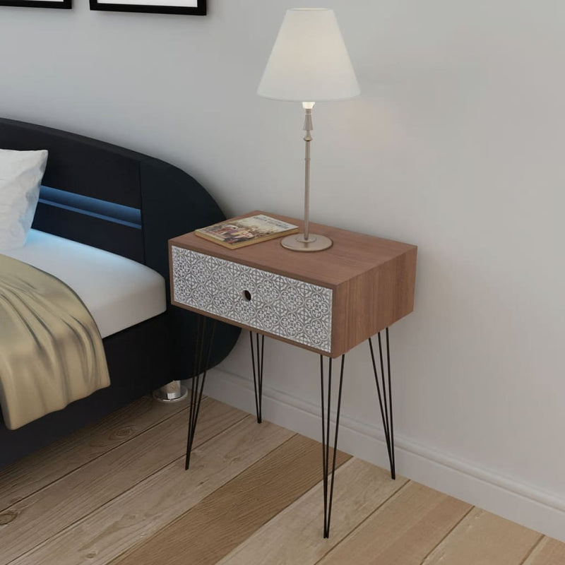 vidaXL Nightstands with Drawer 2 pcs Brown