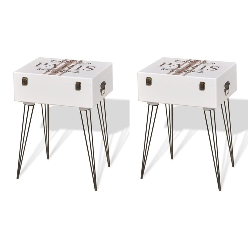 vidaXL Bedside Cabinets 2 pcs 40x30x57 cm White