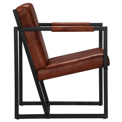vidaXL Armchair Brown Real Leather